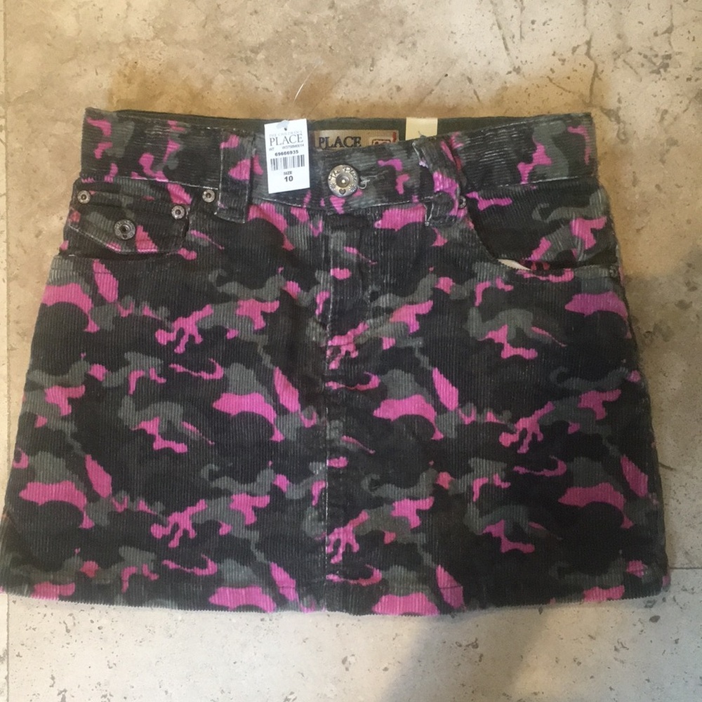 Girls Children’s Place Camouflage Corderoy Skirt